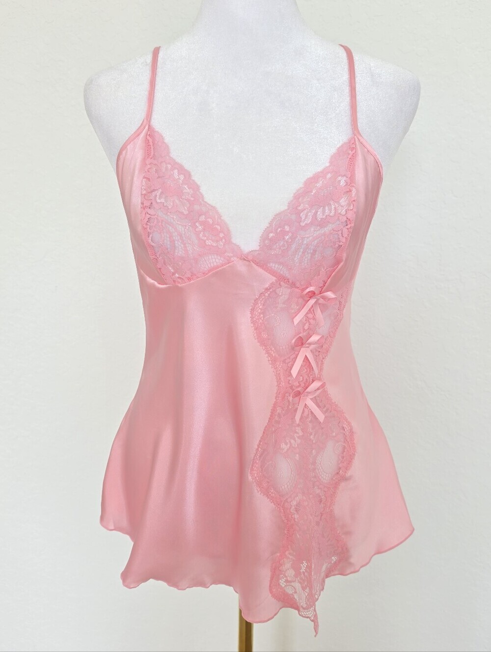 Y2K Pink Lace Slip Chemise | Open Back | Fairycore Coquette | Size S